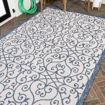 Madrid Vintage Filigree Textured Weave Indoor/outdoor Area Rug